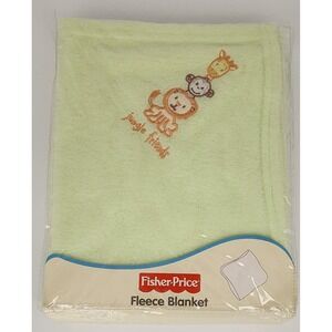 Vintage 2005 Fisher‎ Price Jungle Friends Fleece Baby Blanket 30x40 NEW
